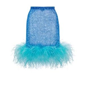 NWT Santa Brands Blue Feathers Skirt